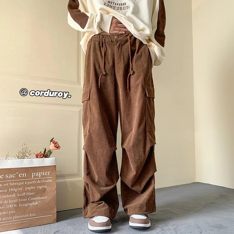 Mens Pants Autumn and Winter Solid Color Corduroy Trousers Drawstring Loose Casual Pants Straight-leg Sweatpants Men Clothing
Mens Pants Autumn and Winter Solid Color Corduroy Trousers Drawstring Loose Casual Pants Straight-leg Sweatpants Men Clothing