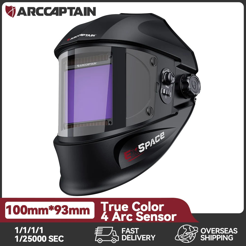 ARCCAPTAIN Auto Darkening Welding Helmet 1/1/1/1 Large Viewing 4 Arc Sensor Solar Power Welding Mask For ARC MIG MAG TIG CUT
ARCCAPTAIN Auto Darkening Welding Helmet 1/1/1/1 Large Viewing 4 Arc Sensor Solar Power Welding Mask For ARC MIG MAG TIG CUT