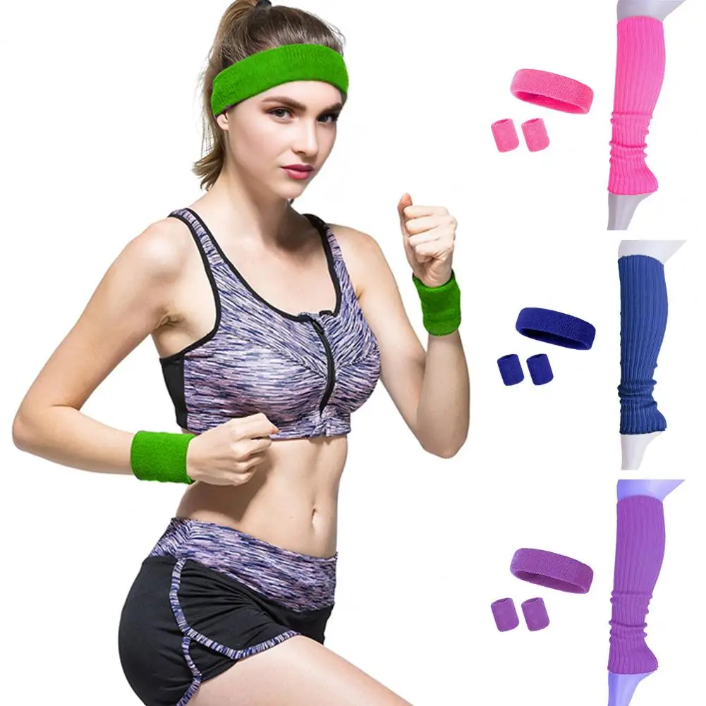 4Pcs/Set Women Headband Wristband Leg Warmer Sweat Absorbing Yoga Pilates Gym Knitted Calf Compression Sleeve Workout Accessory
4Pcs/Set Women Headband Wristband Leg Warmer Sweat Absorbing Yoga Pilates Gym Knitted Calf Compression Sleeve Workout Accessory