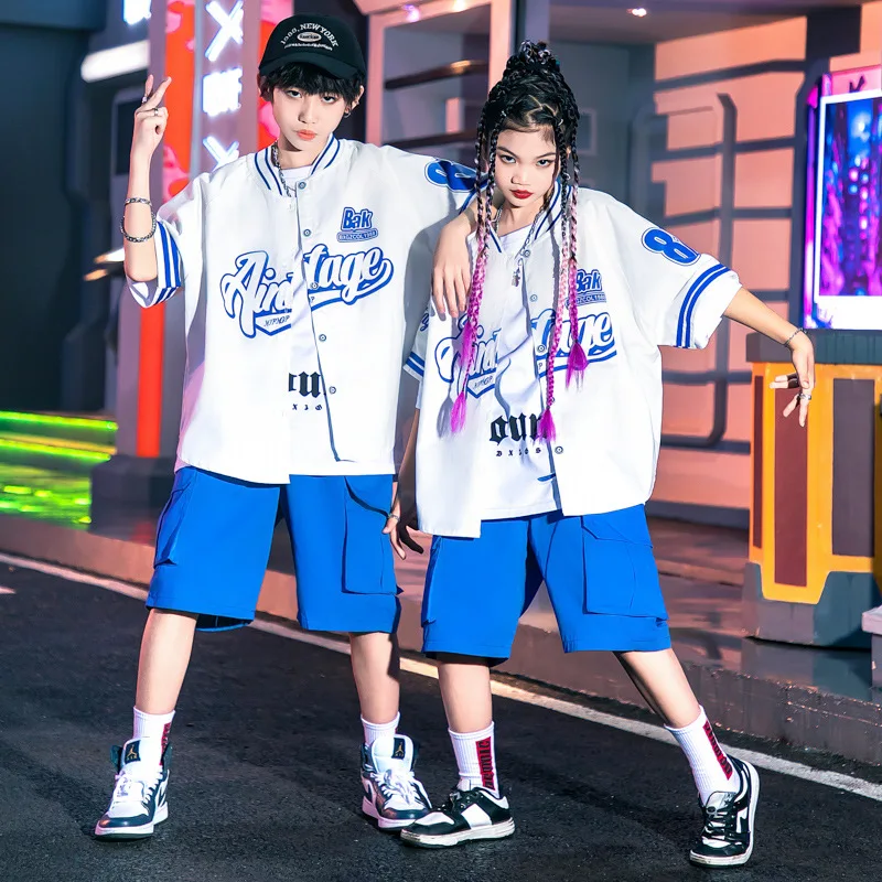 Baseball Hip Hop Clothing For Girls Boys Jazz Dance Costume Summer Shirt Shorts Street Dance Clothes Stage Kpop Outfit SL8291
Baseball Hip Hop Clothing For Girls Boys Jazz Dance Costume Summer Shirt Shorts Street Dance Clothes Stage Kpop Outfit SL8291