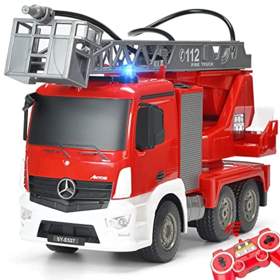 RC fire truck toy for outdoor play, ABS plastic body, red color, rechargeable battery with alarm lights, working water pump, ro
RC fire truck toy for outdoor play, ABS plastic body, red color, rechargeable battery with alarm lights, working water pump, ro