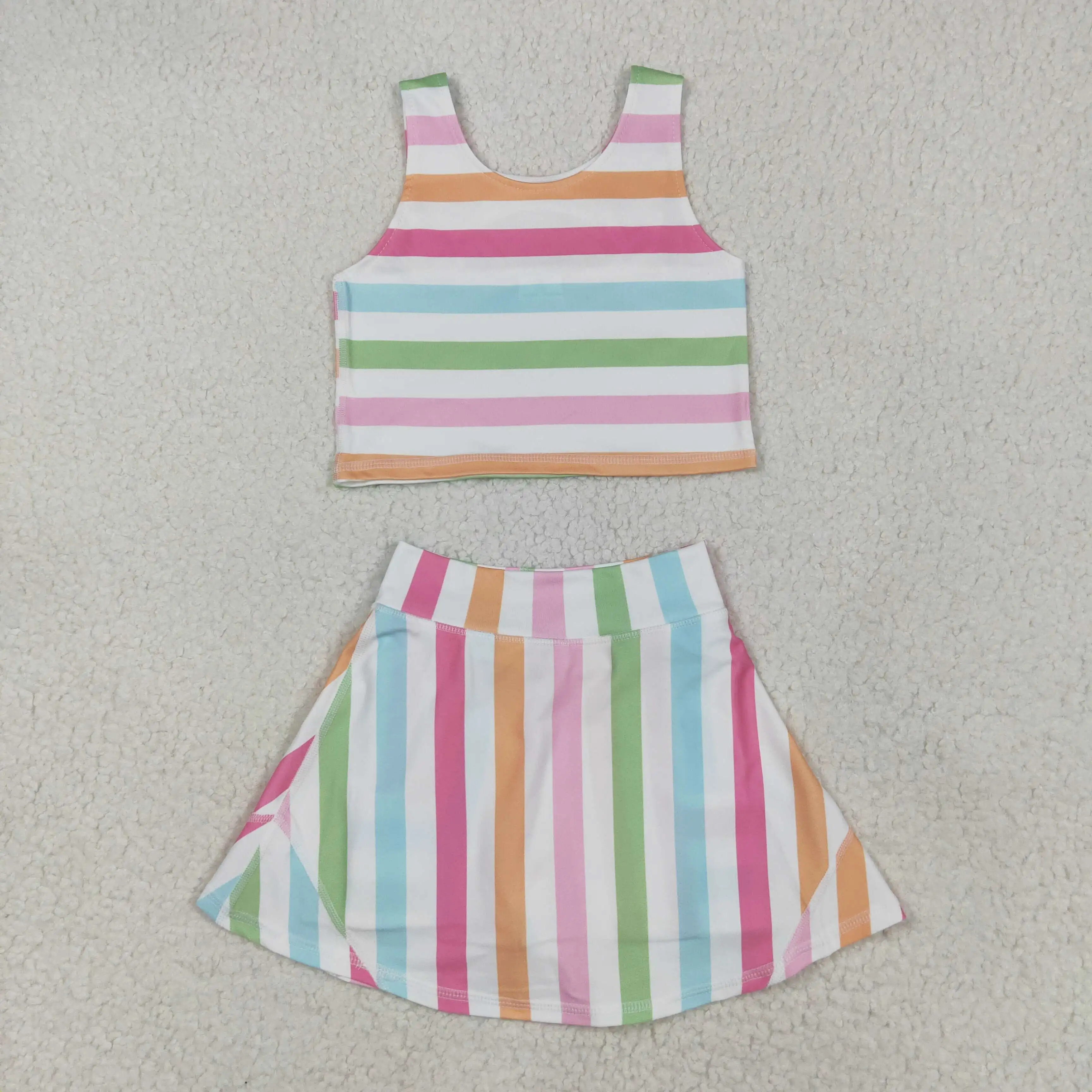 Western Clothe Baby Colorful Stripe Yoga Girl Sleeveless Print Shorts Toddler Girls Clothing Children Clothing Sets
Western Clothe Baby Colorful Stripe Yoga Girl Sleeveless Print Shorts Toddler Girls Clothing Children Clothing Sets