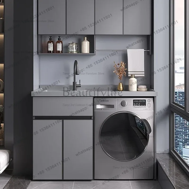 Modern Aluminum Balcony Washing Machine Cabinet Nordic Hand Wash Sink Washboard Washing Machine Cabinet
Modern Aluminum Balcony Washing Machine Cabinet Nordic Hand Wash Sink Washboard Washing Machine Cabinet