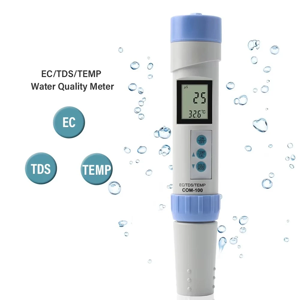 Digital COM100 Waterproof EC/TDS/Temp Multifunctional Water Quality Tester with IP67
Digital COM100 Waterproof EC/TDS/Temp Multifunctional Water Quality Tester with IP67