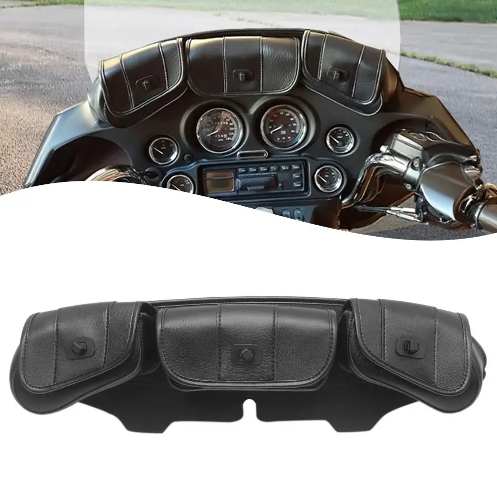 Brand New Three Pocket Design Fairing Pouch Windshield Bag For Harley 1996-2013 Electra Street Glide Touring Bike Vinyl Black
Brand New Three Pocket Design Fairing Pouch Windshield Bag For Harley 1996-2013 Electra Street Glide Touring Bike Vinyl Black