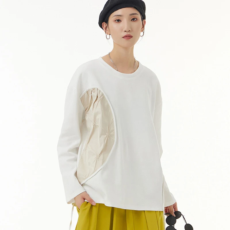 Johnature 2024 Autumn New O-neck Full Sleeve Casual All Match Patchwork Women Tops Simple Loose Streetwear Fashion T-Shirts
Johnature 2024 Autumn New O-neck Full Sleeve Casual All Match Patchwork Women Tops Simple Loose Streetwear Fashion T-Shirts