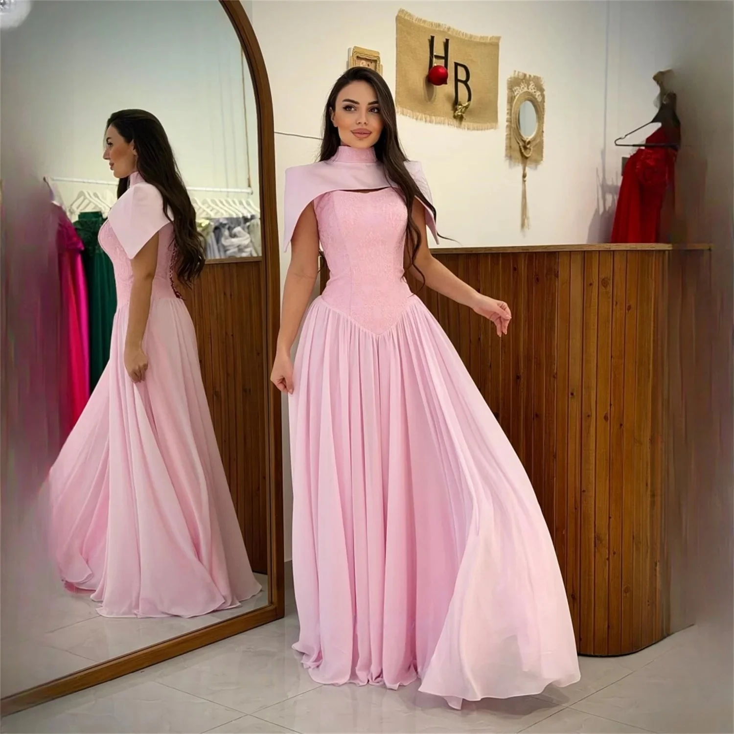 Pink Chiffon Lace Long Bespoke Occasion Gown Evening Dresses Prom Pastrol Unisex Jersey Retro Dubai Saudi Arabic Customized
Pink Chiffon Lace Long Bespoke Occasion Gown Evening Dresses Prom Pastrol Unisex Jersey Retro Dubai Saudi Arabic Customized