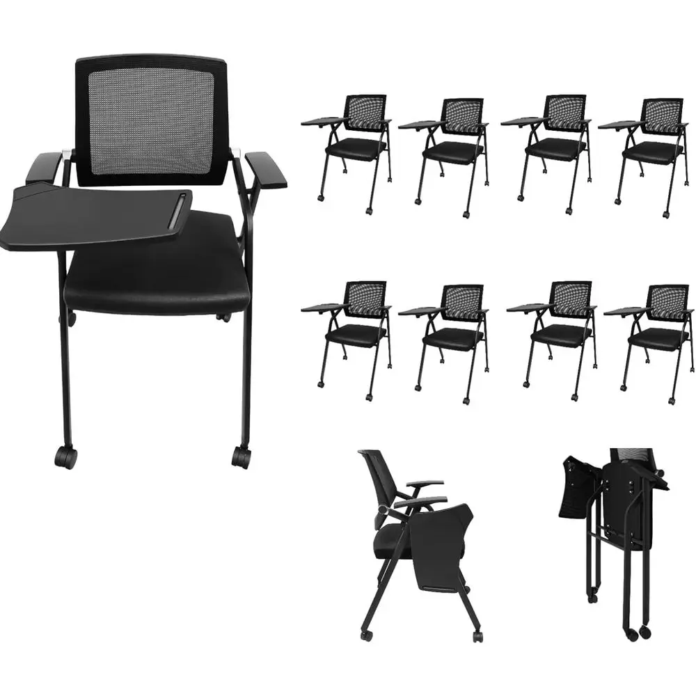 Stackable Conference Room Chairs with Writing Boards, Wheels, Armrests, and Cushioned Seats (8-Pack)
Stackable Conference Room Chairs with Writing Boards, Wheels, Armrests, and Cushioned Seats (8-Pack)