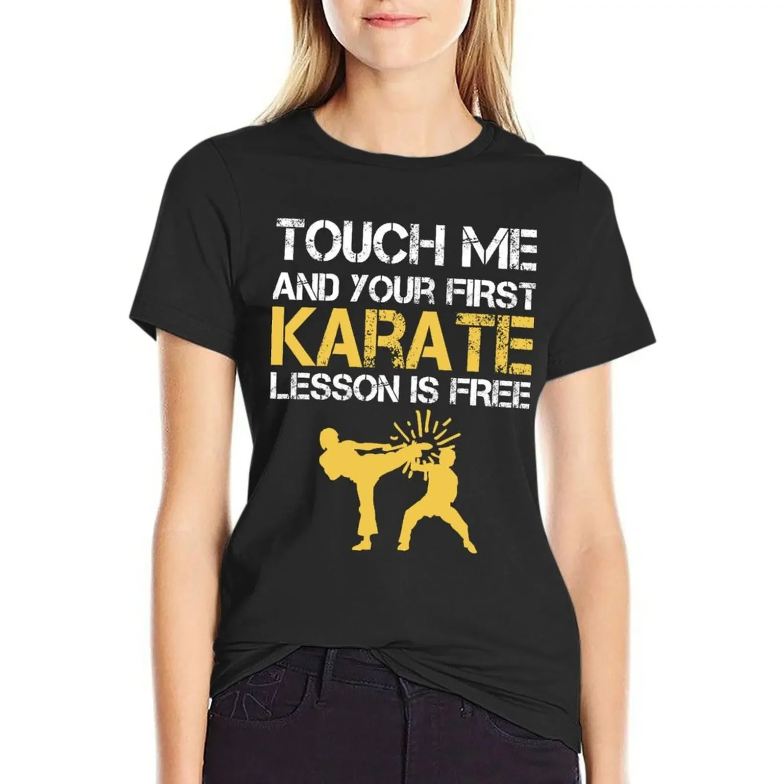 Funny Touch Me And Your First Karate Lesson Is Free T-Shirt vintage female anime customs clothes for woman
Funny Touch Me And Your First Karate Lesson Is Free T-Shirt vintage female anime customs clothes for woman