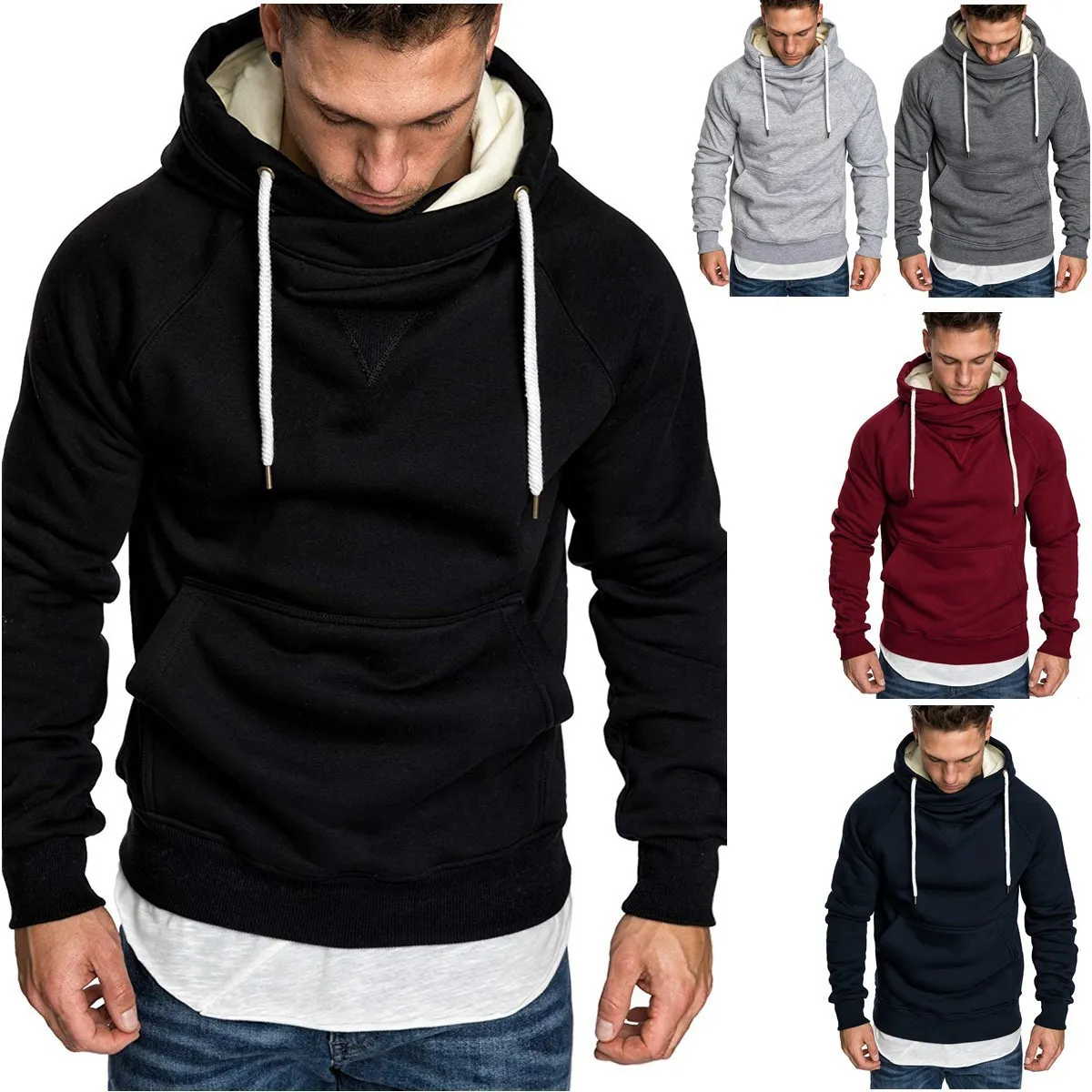 Factory Direct Supply Men's Hooded Fashion Embroidery Stitching Solid Color Sweater Hoodie
Factory Direct Supply Men's Hooded Fashion Embroidery Stitching Solid Color Sweater Hoodie