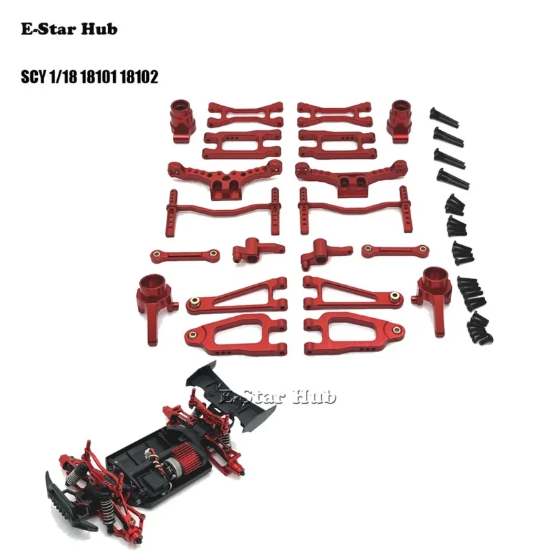 RC Car Parts Metal Upgrade Kit for SCY 1/18 18101 18102 Steering Cup Shell Strut Suspension Bracket Swing Arm Pull Rod Buggy
RC Car Parts Metal Upgrade Kit for SCY 1/18 18101 18102 Steering Cup Shell Strut Suspension Bracket Swing Arm Pull Rod Buggy