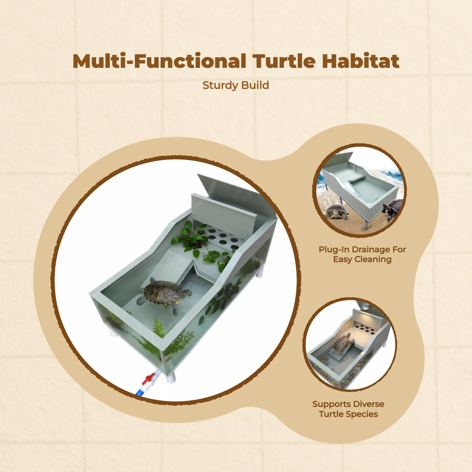 Turtle Enclosure Terrarium Indoor Outdoor Amphibian Habitat
Turtle Enclosure Terrarium Indoor Outdoor Amphibian Habitat
