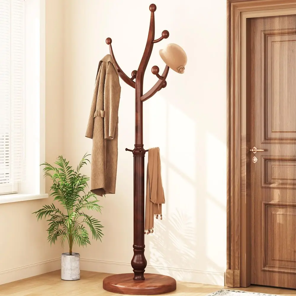 Coat Rack Freestanding, Wooden Coat Tree Rack with 11 Hooks, Heavy Duty Wood Clothes Hanger with Sturdy Round Base, Vintage Coa
Coat Rack Freestanding, Wooden Coat Tree Rack with 11 Hooks, Heavy Duty Wood Clothes Hanger with Sturdy Round Base, Vintage Coa