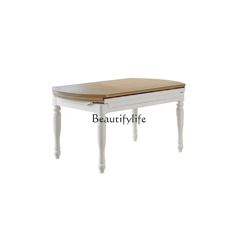 ld 38American white dining table retractable folding household variable round table
ld 38American white dining table retractable folding household variable round table