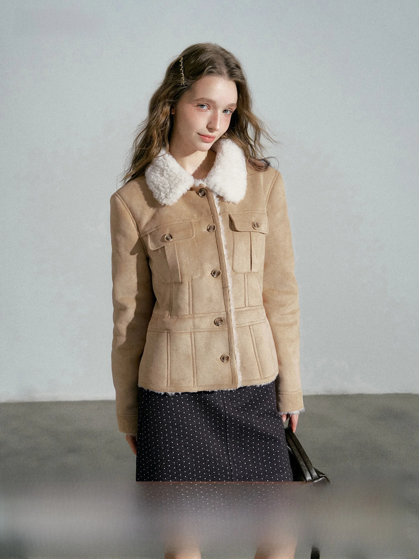 Faionable Leather And Fur Jaet Top Sweet Cool Khaki Color Women's Autumn Winter New Empire2025 ort Outerwear Coat
Faionable Leather And Fur Jaet Top Sweet Cool Khaki Color Women's Autumn Winter New Empire2025 ort Outerwear Coat