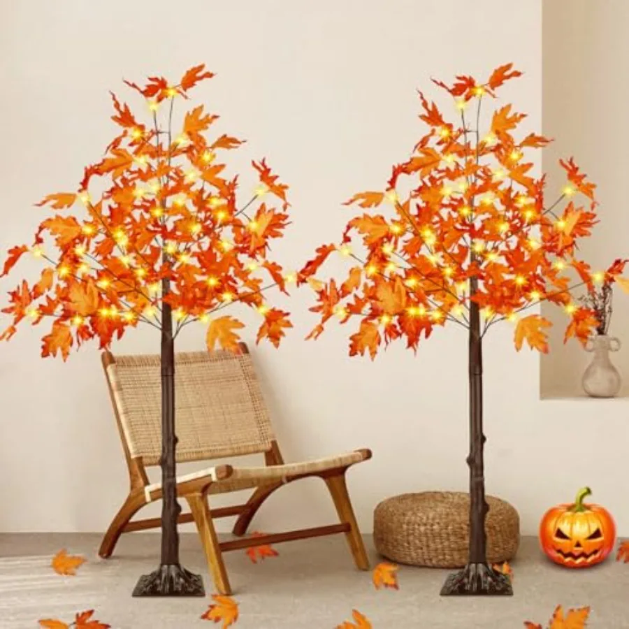 2 Pack 4FT Artificial Lighted Maple Tree Thanksgiving Decorations for Home with Timer 100 LED Prelit Fall Decor Maple Tree with
2 Pack 4FT Artificial Lighted Maple Tree Thanksgiving Decorations for Home with Timer 100 LED Prelit Fall Decor Maple Tree with