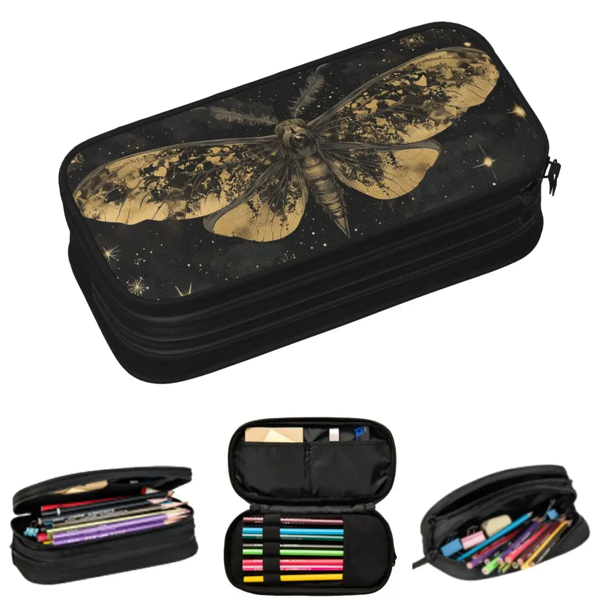 Moth Wings Pencil Cases for Students School Pen Box Pencil Bag Big Capacity Pencil Pouch
Moth Wings Pencil Cases for Students School Pen Box Pencil Bag Big Capacity Pencil Pouch