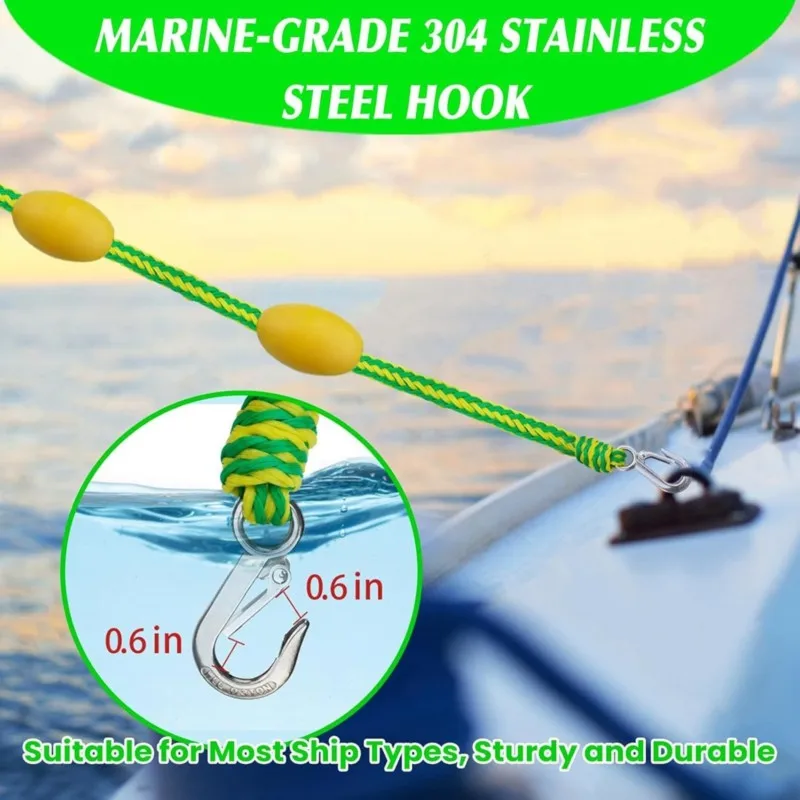 HOES-For Kayak Boat Accessories Heavy Duty Float Rope With Hooks For Tow Line, Anchor Marker Buoy, Drift Sock Harness
HOES-For Kayak Boat Accessories Heavy Duty Float Rope With Hooks For Tow Line, Anchor Marker Buoy, Drift Sock Harness