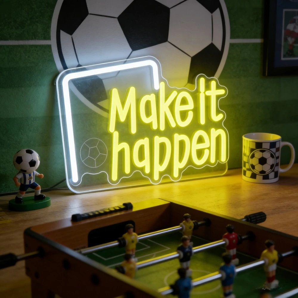 Неоновая вывеска «Make It Happen Soccer»: светодиодный декор для спальни, домашнего бара, игровой комнаты, мотивационное спортивное освещение, вдохновляющий подарок
Неоновая вывеска «Make It Happen Soccer»: светодиодный декор для спальни, домашнего бара, игровой комнаты, мотивационное спортивное освещение, вдохновляющий подарок