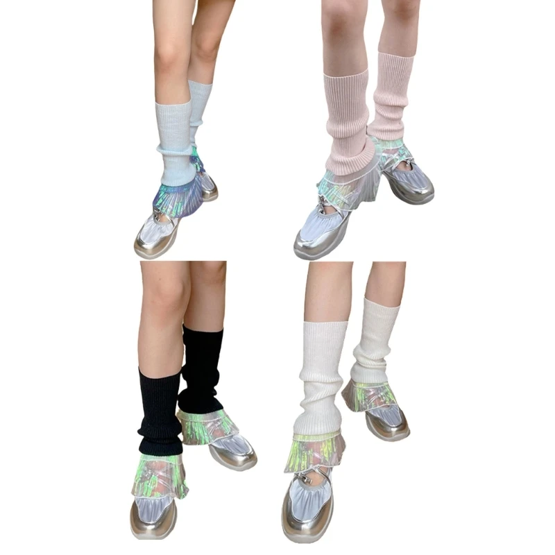 Japanese Women Ribbed Knit Leg Warmer Cover Colorful Ruffle Mesh Trim Calf Socks
Japanese Women Ribbed Knit Leg Warmer Cover Colorful Ruffle Mesh Trim Calf Socks