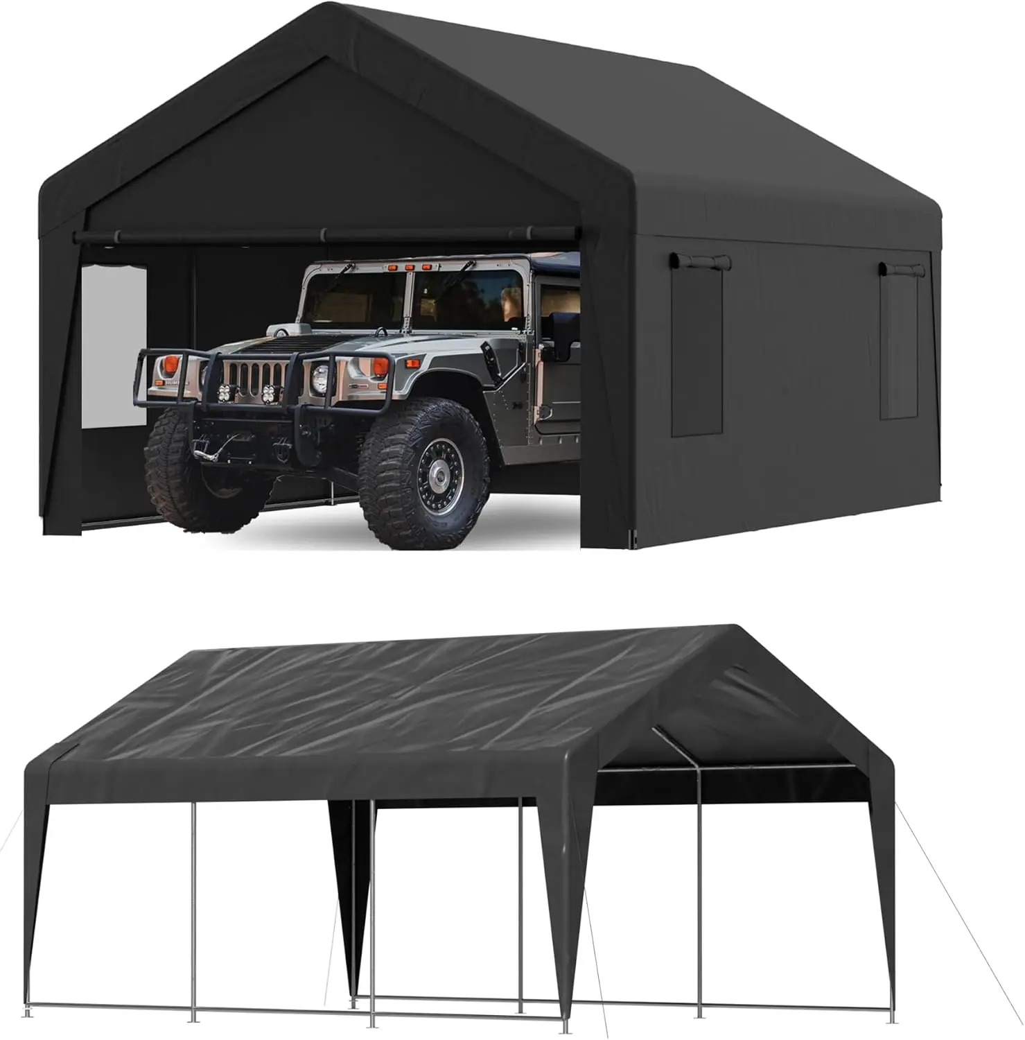 12x20ft Carport Canopy - Portable Garage with Roll-Up Windows & Walls(Wilderness Gray)
12x20ft Carport Canopy - Portable Garage with Roll-Up Windows & Walls(Wilderness Gray)