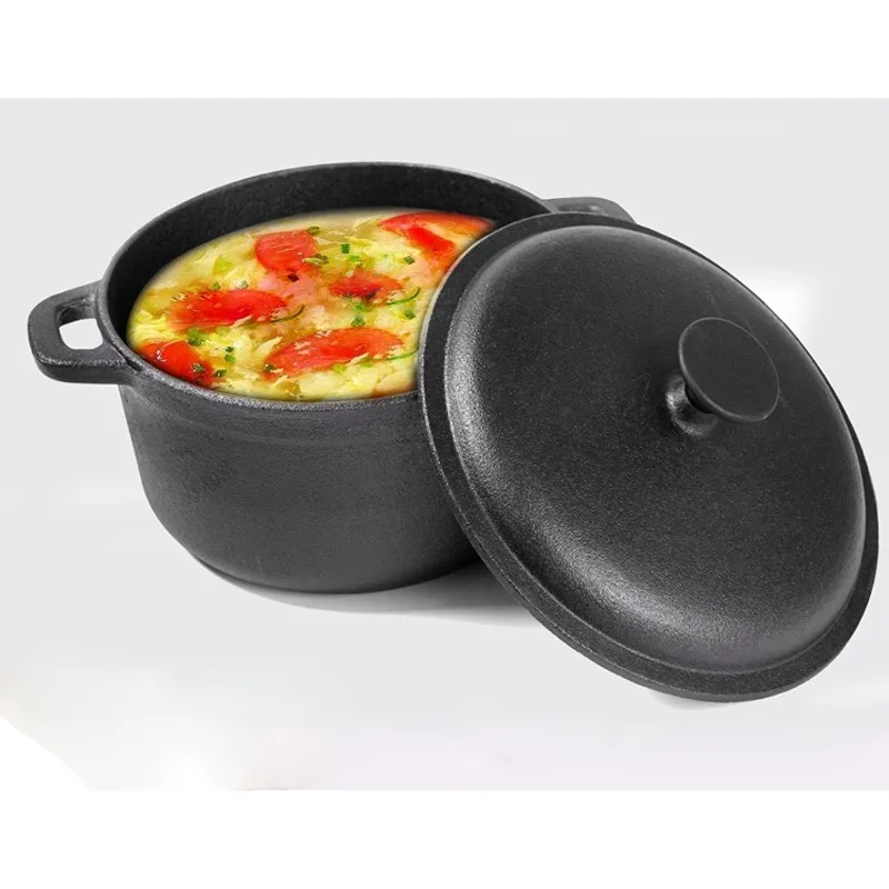 Кастрюля для жарки и тушения хлеба Многофункциональная бинауральная кастрюля 2-в-1 Углубленая чугунная голландская кастрюля Суп без покрытия
Кастрюля для жарки и тушения хлеба Многофункциональная бинауральная кастрюля 2-в-1 Углубленая чугунная голландская кастрюля Суп без покрытия