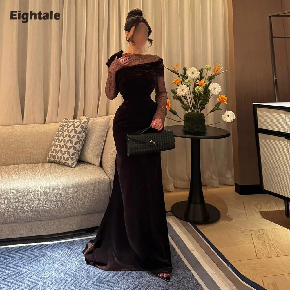 Eightale Velvet Evening Dress for Wedding Party Customized O-Neck Lace Mermaid Long Sleeves Arabic Prom Gowns
Eightale Velvet Evening Dress for Wedding Party Customized O-Neck Lace Mermaid Long Sleeves Arabic Prom Gowns