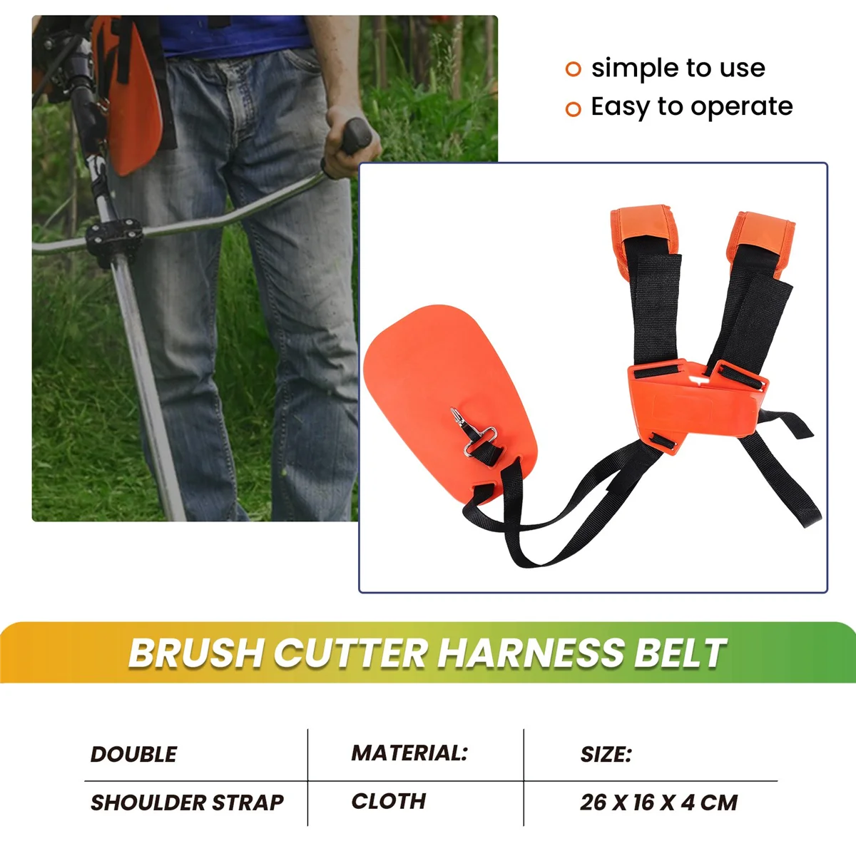 ABKM Double Shoulder Strap Grass Trimmer Brush Cutter Harness Belt Garden Power Pruner Yellow
ABKM Double Shoulder Strap Grass Trimmer Brush Cutter Harness Belt Garden Power Pruner Yellow