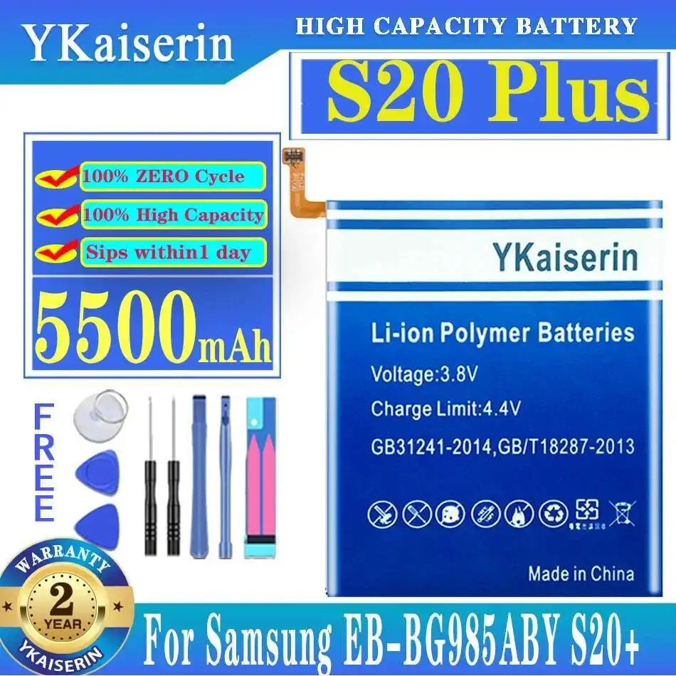 5500mAh Mobile Phone Battery Safe For Samsung Galaxy S20 Plus S20+ S20Plus Long-Lasting EB-BG985ABY
5500mAh Mobile Phone Battery Safe For Samsung Galaxy S20 Plus S20+ S20Plus Long-Lasting EB-BG985ABY