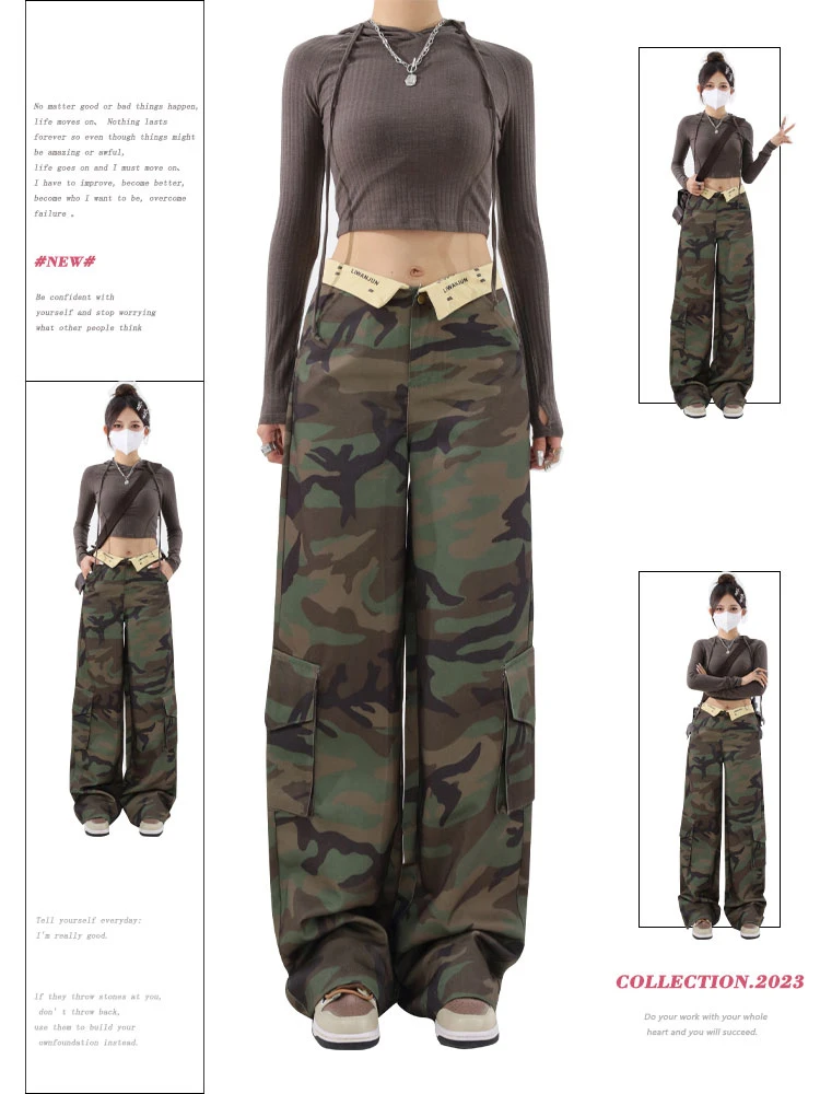Women Camouflage Cargo Pants Y2k Retro Streetwear 90s Fashion Baggy High Waist Trousers Korean Harajuku Straight Wide Leg Pants
Women Camouflage Cargo Pants Y2k Retro Streetwear 90s Fashion Baggy High Waist Trousers Korean Harajuku Straight Wide Leg Pants