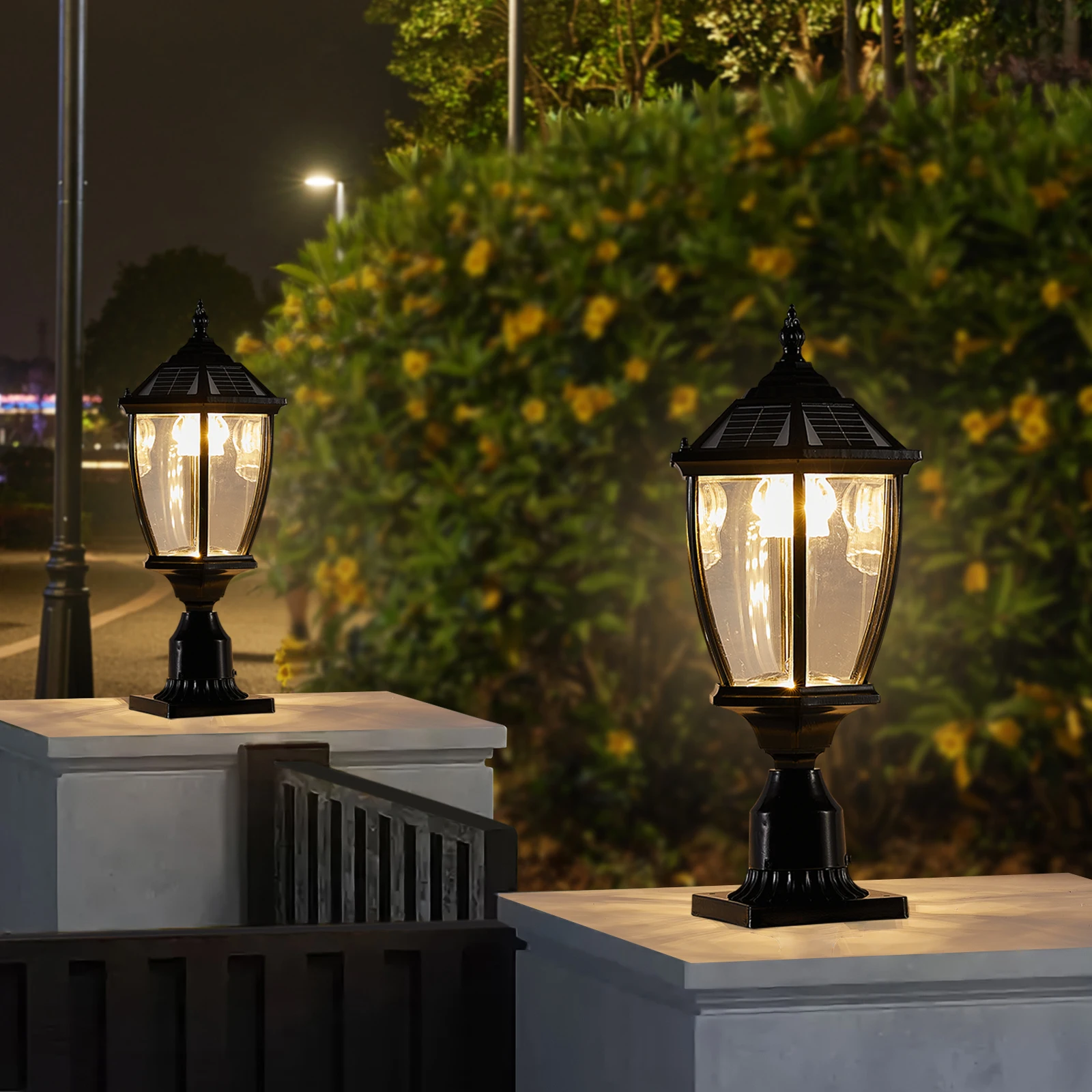 Solar Powered Outdoor Post Light, Waterproof LED Pillar Lamp for Garden, Yard, and Patio - Auto On/Off(2-pack)
Solar Powered Outdoor Post Light, Waterproof LED Pillar Lamp for Garden, Yard, and Patio - Auto On/Off(2-pack)