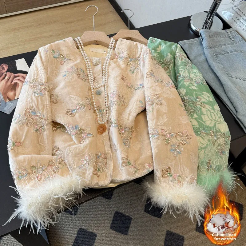 New Chinese Sle Tang Suit Hanfu Heavy Embroidery Long Sve Cotton Jaet Thiened 3D Embedded round Ne Coat
New Chinese Sle Tang Suit Hanfu Heavy Embroidery Long Sve Cotton Jaet Thiened 3D Embedded round Ne Coat