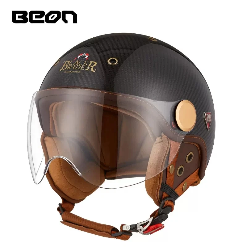 BEON BR13 Retro Open Face Half Helmet Motorcycle Vintage Carbon Fiber Helmets Casque Moto Casque Casco Capacete
BEON BR13 Retro Open Face Half Helmet Motorcycle Vintage Carbon Fiber Helmets Casque Moto Casque Casco Capacete