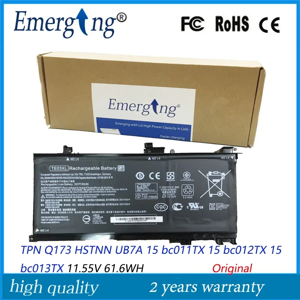 Новый оригинальный аккумулятор для ноутбука TE03XL, 11,55 В, 61,6 Втч для HP 849910 850 TPN Q173 Павильон 15 UHD TPN Q173 HSTNN UB7A 15 bc011TX 15
Новый оригинальный аккумулятор для ноутбука TE03XL, 11,55 В, 61,6 Втч для HP 849910 850 TPN Q173 Павильон 15 UHD TPN Q173 HSTNN UB7A 15 bc011TX 15
