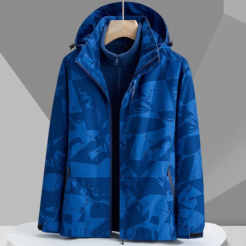 Autumn and Winter Jacket Men's Three-in-one Two-piece Set with Removable Liner Thickened Velvet Mountaineering Jacket
Autumn and Winter Jacket Men's Three-in-one Two-piece Set with Removable Liner Thickened Velvet Mountaineering Jacket