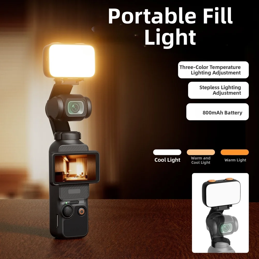 Magnetic LED Fill Light For DJI For-Osmo Pocket 4/3 Rechargeable Adjustable Brightness Auxiliary Light Selfie Lamp With 3 Modes
Magnetic LED Fill Light For DJI For-Osmo Pocket 4/3 Rechargeable Adjustable Brightness Auxiliary Light Selfie Lamp With 3 Modes