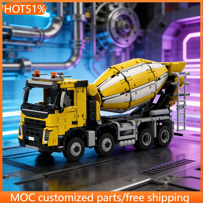 4380 деталей, грузовик-бетоносмеситель, конструктор MOC, модульный, технологичный, детская модель, игрушка DIY, подарок на день рождения
4380 деталей, грузовик-бетоносмеситель, конструктор MOC, модульный, технологичный, детская модель, игрушка DIY, подарок на день рождения