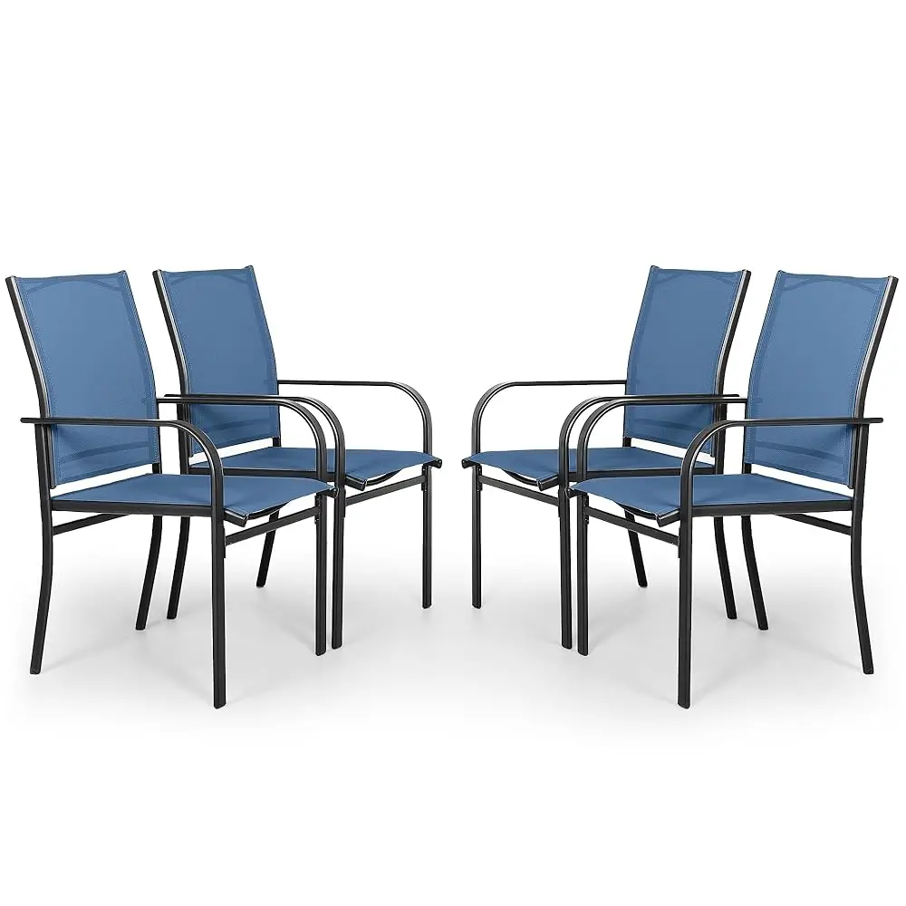 Outdoor Wrought Iron Dining Chairs Set Of 4, Patio Textilene Dining Chair With High Backrest, Metal Frame Furniture Chairs With
Outdoor Wrought Iron Dining Chairs Set Of 4, Patio Textilene Dining Chair With High Backrest, Metal Frame Furniture Chairs With