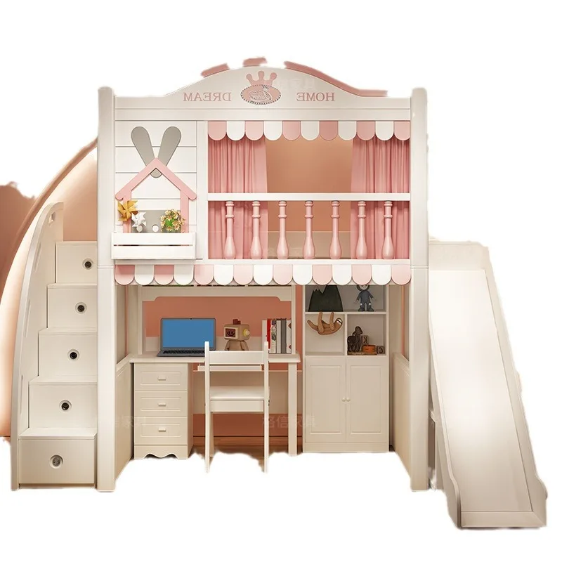 Best-selling wooden children's bedroom loft bunk bed, playful style, versatile, with storage space
Best-selling wooden children's bedroom loft bunk bed, playful style, versatile, with storage space