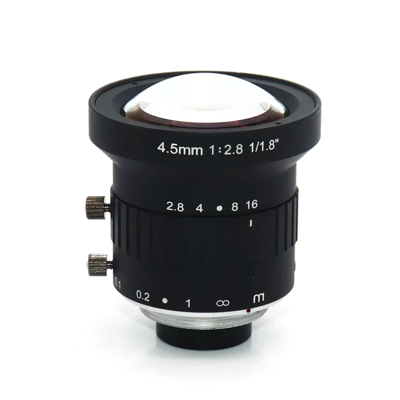 industrial camera lens, 4.5mm fixed focus, C-mount machine vision, manual aperture monitoring, low distortion FA lens
industrial camera lens, 4.5mm fixed focus, C-mount machine vision, manual aperture monitoring, low distortion FA lens
