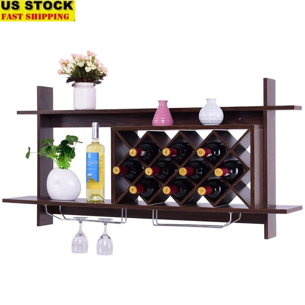 Wall Mount Wine Rack Organizer with Glass Holder Storage Shelf Home Decor Stylish Sturdy MDF Stainless Steel Design
Wall Mount Wine Rack Organizer with Glass Holder Storage Shelf Home Decor Stylish Sturdy MDF Stainless Steel Design