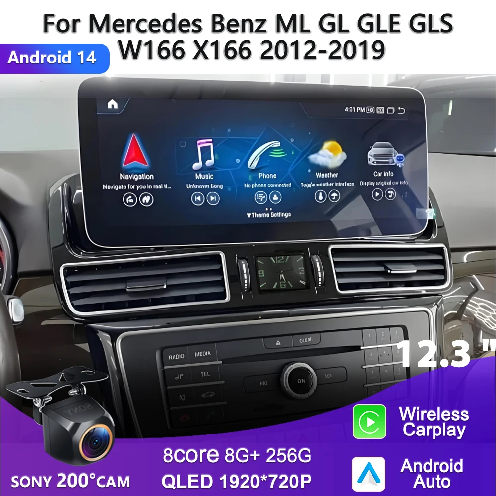 12.3 inch Android14 Radio For Mercedes Benz ML GL GLE GLS W166 X166 2012-2019 4.5NTG 5.0NTG GPS Carplay Navigation Stereo GPS
12.3 inch Android14 Radio For Mercedes Benz ML GL GLE GLS W166 X166 2012-2019 4.5NTG 5.0NTG GPS Carplay Navigation Stereo GPS
