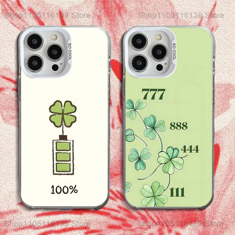 Lucky Four Leaf Phone Case For iPhone 16,15,14,13,12,11,Pro,XS,Max,Plus,Mini,SE White Candy Matte Shockproof Cover 
Lucky Four Leaf Phone Case For iPhone 16,15,14,13,12,11,Pro,XS,Max,Plus,Mini,SE White Candy Matte Shockproof Cover