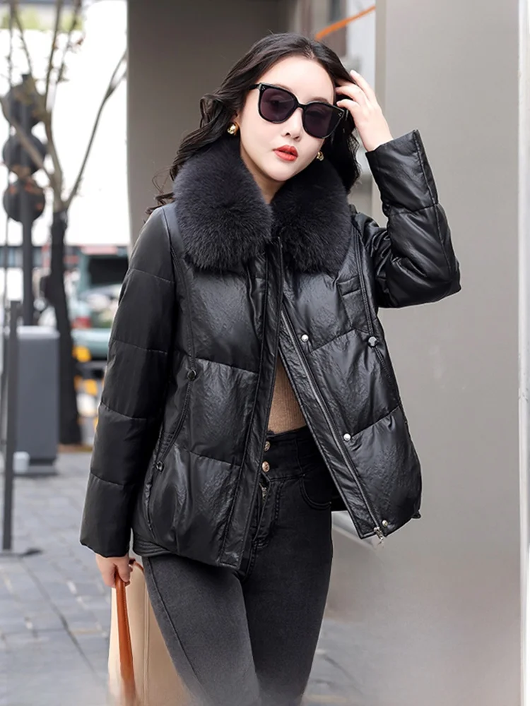 Winter 2025 Women's Short Thickened Genuine Leather down Jacket Sheepskin Coat Fur Collar Commute Style Zipper Closure
Winter 2025 Women's Short Thickened Genuine Leather down Jacket Sheepskin Coat Fur Collar Commute Style Zipper Closure