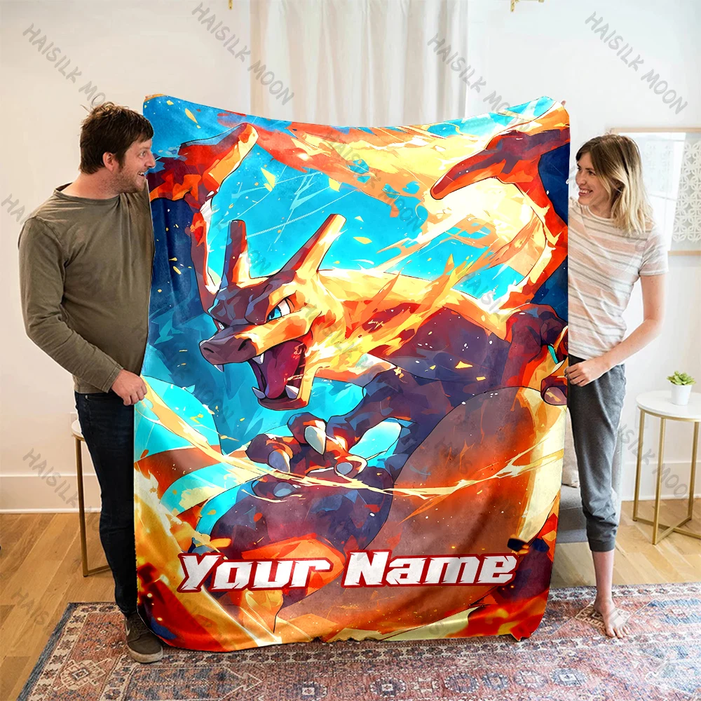 Customized Name Personalized Blanket Pokemon Charizard Printed Blanket Soft and Comfortable Home Travel Adult and Warm Blanket
Customized Name Personalized Blanket Pokemon Charizard Printed Blanket Soft and Comfortable Home Travel Adult and Warm Blanket