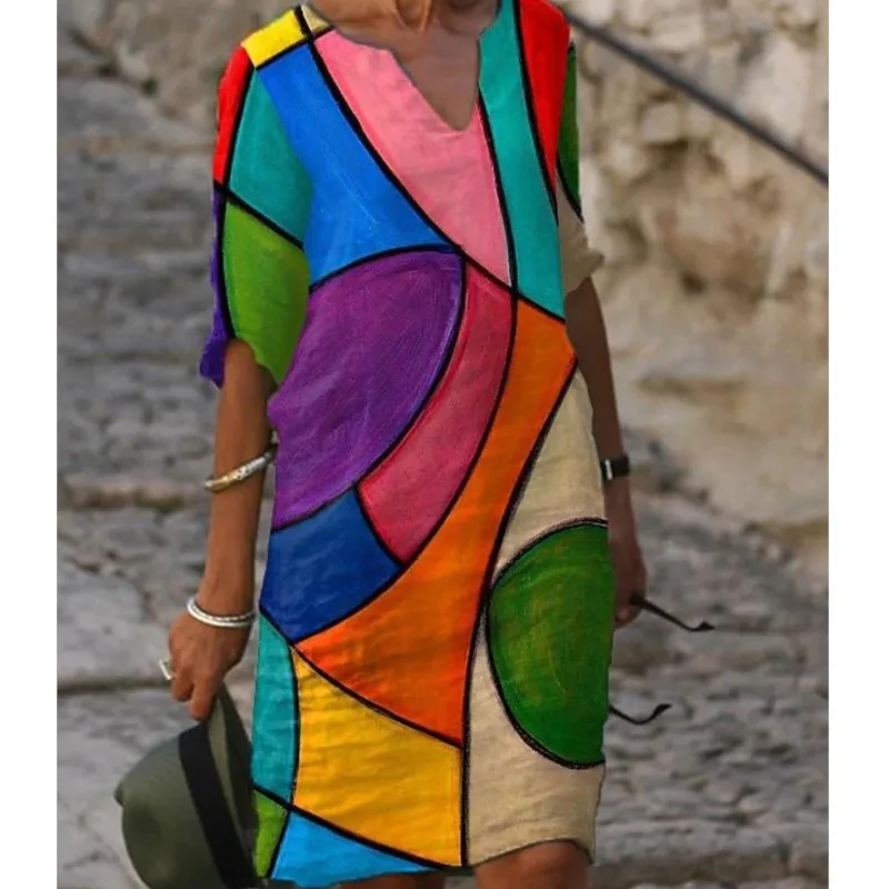 Весенне-летнее женское модное платье с принтом из бамбукового волокна, конопли, фрагментированного цвета, с коротким рукавом, в стиле ретро, с круглым вырезом, с рукавами 5/4
Весенне-летнее женское модное платье с принтом из бамбукового волокна, конопли, фрагментированного цвета, с коротким рукавом, в стиле ретро, с круглым вырезом, с рукавами 5/4