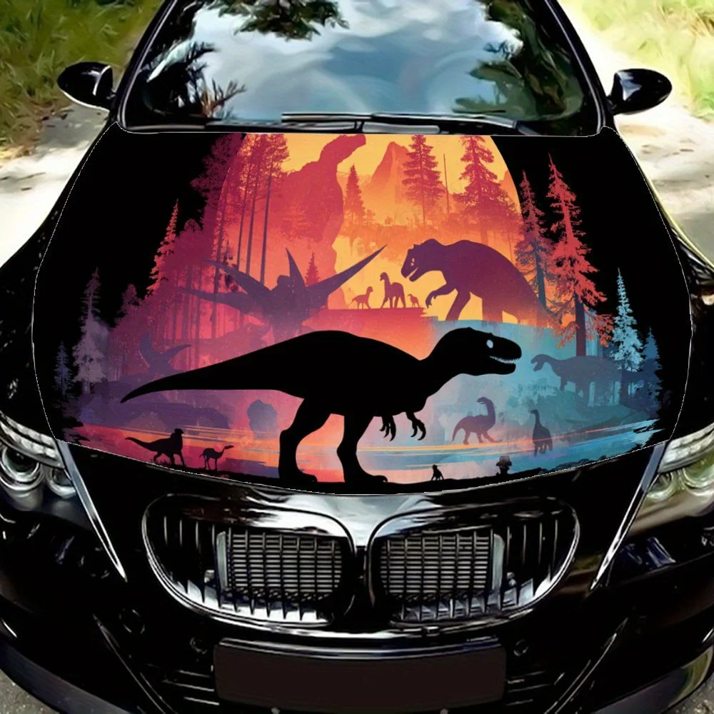 Mysterious Prehistoric Scene Dinosaur Sunset Pattern Car Decal PVC Car Vinyl Wraps, Self-Adhesive Waterproof Car Hood Decal Stic 
Mysterious Prehistoric Scene Dinosaur Sunset Pattern Car Decal PVC Car Vinyl Wraps, Self-Adhesive Waterproof Car Hood Decal Stic