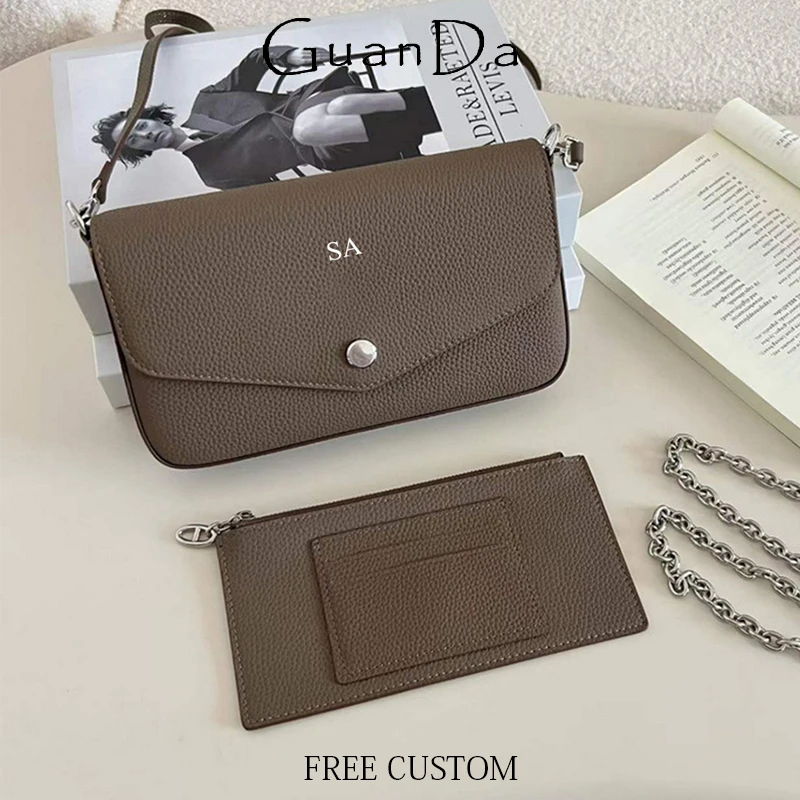 Luxury Woman Real Leather Shoulder Bag Custom Name Travel Party Fashion Crossbody Bag Lady Cowhide Phone Purse Card Wallet Gift
Luxury Woman Real Leather Shoulder Bag Custom Name Travel Party Fashion Crossbody Bag Lady Cowhide Phone Purse Card Wallet Gift