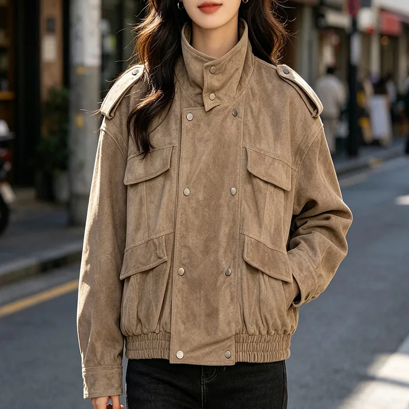 Summer Women's Casual Jacket 2026 New Fashion Long Sleeved Double Breasted Short Coat Women's Outerwear
Summer Women's Casual Jacket 2026 New Fashion Long Sleeved Double Breasted Short Coat Women's Outerwear