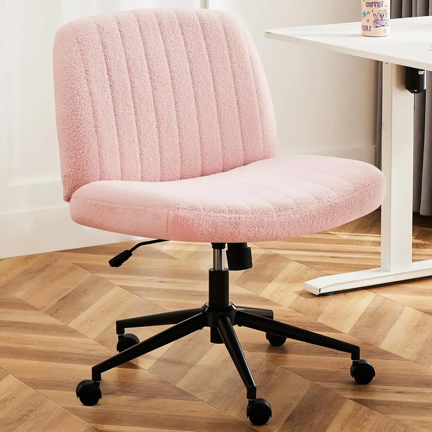 Criss Cross Chair with Wheels, Legged Office Armless Wide Desk Seat with Dual-Purpose Base, Adjustable Swivel Teddy Fabric
Criss Cross Chair with Wheels, Legged Office Armless Wide Desk Seat with Dual-Purpose Base, Adjustable Swivel Teddy Fabric